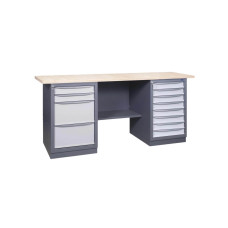 Metāla darba galds ar atvilktņu blokiem 2M2B / 8M / 1500x620mm