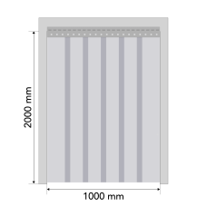 PVC slokšņu komplekts vārtu ailēm 1000x2000 mm