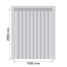 PVC slokšņu komplekts vārtu ailēm 1500x2000 mm