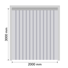 PVC slokšņu komplekts vārtu ailēm 2000x3000 mm