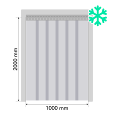 PVC slokšņu komplekts vārtu ailēm 1000x2000 mm, salizturīgi