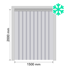 PVC slokšņu komplekts vārtu ailēm 1500x2000 mm, salizturīgi