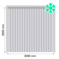PVC slokšņu komplekts vārtu ailēm 3000x3000 mm, salizturīgi