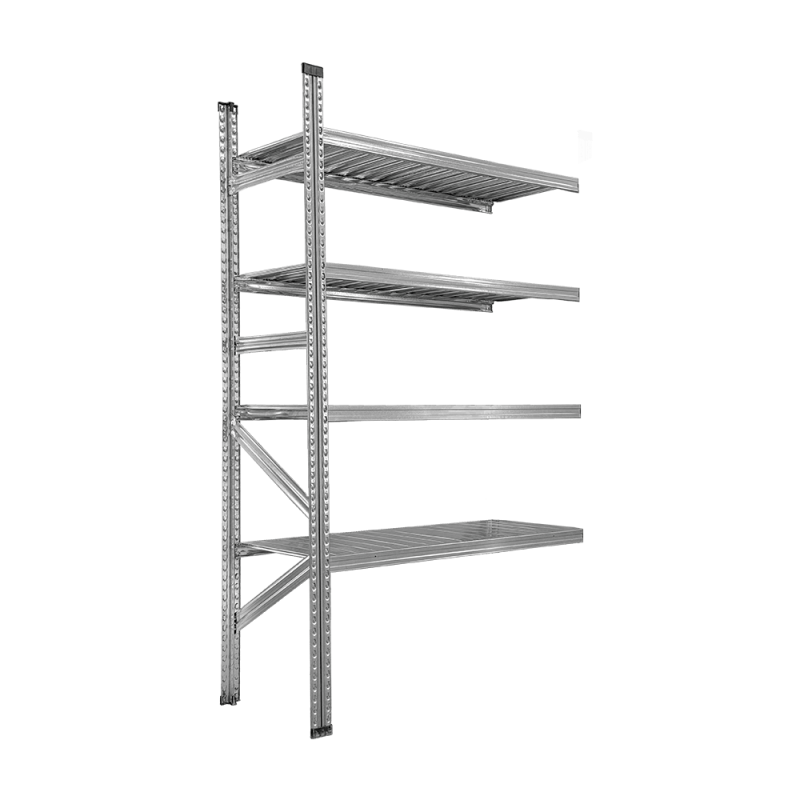 Metāla plaukti 3028x1350x400, 4 plauktu līmeņi (papildsekcija)