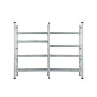 Metāla plauktu komplekts 1972x2400x500 mm, 2 sekcijas, 8 plaukti