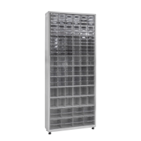 Skapis ar 136 plastmasas atvilktnēm TMD-120-6S