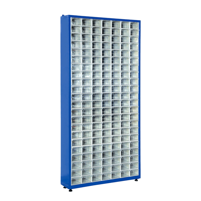 Skapis ar 154 plastmasas atvilktnēm TMD-120