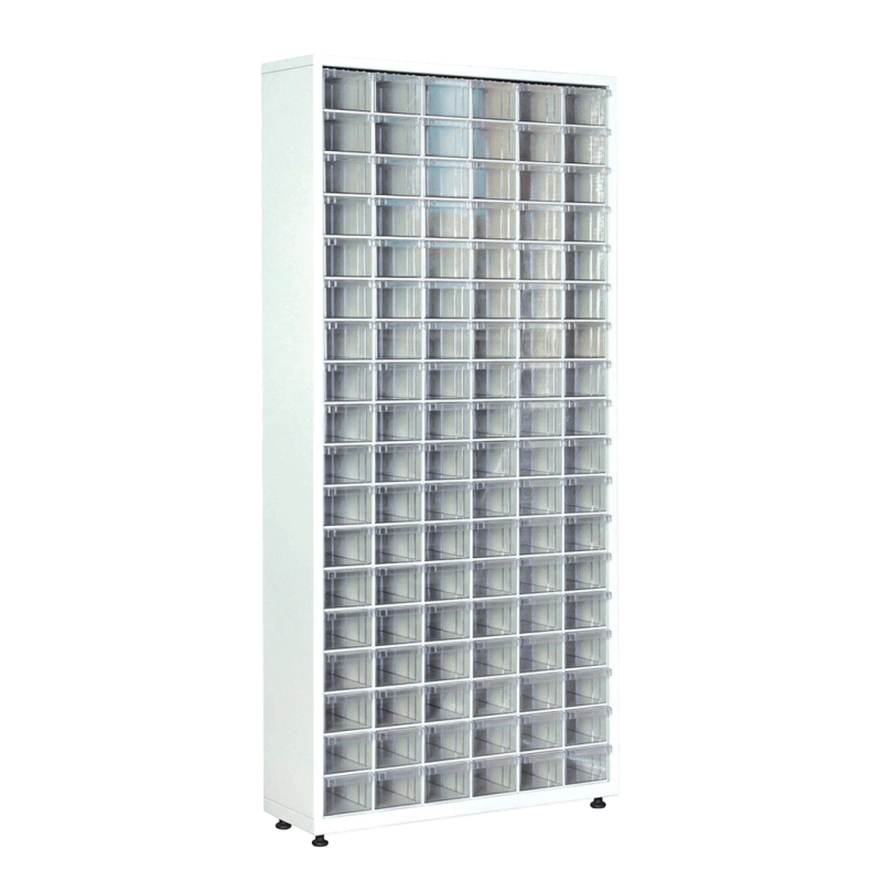 Skapis ar 108 plastmasas atvilktnēm TMD-140