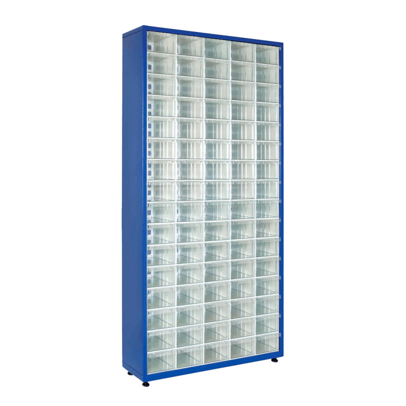 Skapis ar 80 plastmasas atvilktnēm TMD-175
